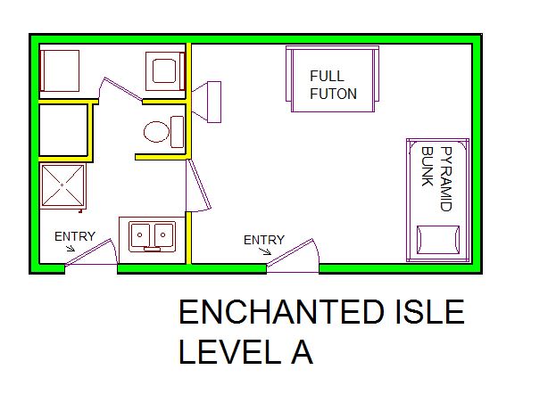 A level A layout view of Sand 'N Sea's beachside with gulf view house vacation rental in Jamaica Beach Galveston named Enchanted Isle